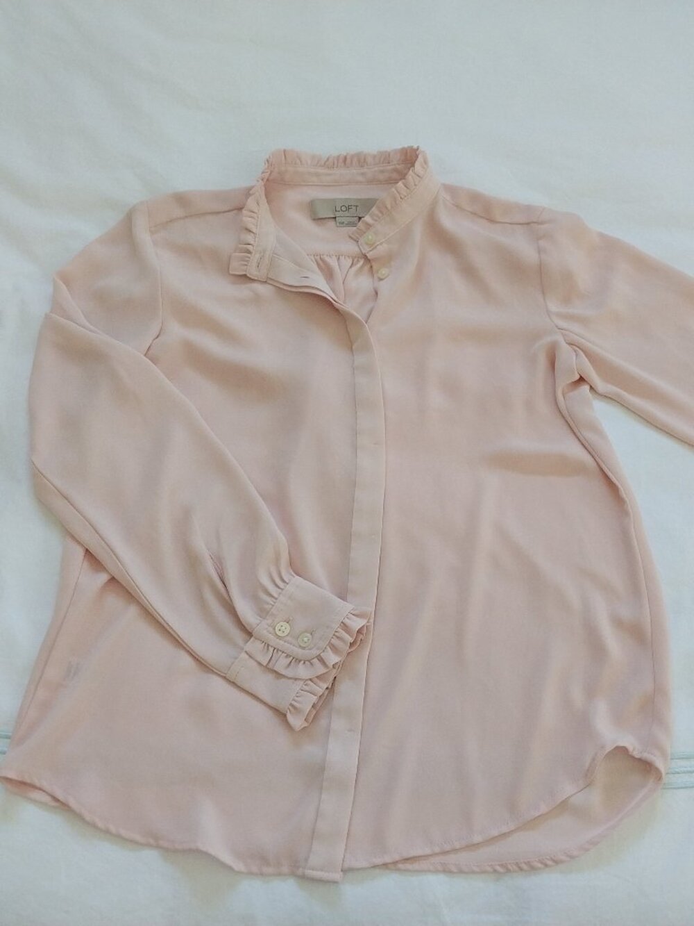 Loft blush pink spring blouse